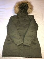 Casaco de inverno feminino luxuoso acolchoado quente grosso Parka jaqueta com capuz de pele tamanho P comprar usado  Enviando para Brazil
