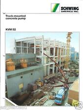 Equipment Brochure - Schwing - KVM 52 - Truck-Mounted Concrete Pump 1987 (E2559), used for sale  Canada