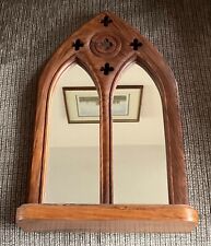 Lovely arch church style wall/free standing mirror with pierced top & shelf for sale  Shipping to South Africa