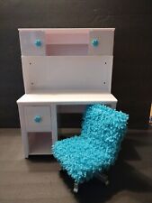 Paradise Kids White Desk & Aqua Chair Doll Furniture Fits 18" Doll for sale  Shipping to South Africa