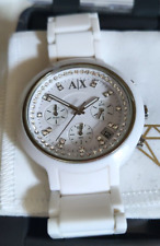AX Armani Exchange Cristal Blanco Damas Reloj AX5140 - Caja Original de Papeles y Certificado de Autenticidad segunda mano  Embacar hacia Argentina