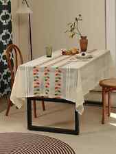 Linen Rectangle Tablecloth for Rustic Vintage Decor Sheer Lace Tablecloth, used for sale  Shipping to South Africa