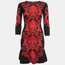 Roberto Cavalli Black/Red Jacquard Knit Midi Dress S for sale  Shipping to South Africa