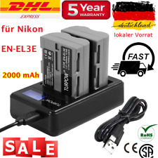 2x 2000mAh EN-EL3E Akku + LCD USB Ladegerät für Nikon D700 D300 D200 D100 D70 DE, gebruikt tweedehands  verschepen naar Netherlands