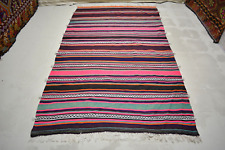 Used, Multicolor Turkish Kilim Rug, 4.8x8.1ft, Old Geometric Handmade Rug, Hall Rug, for sale  Shipping to South Africa