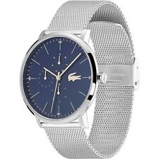 Relógio Lacoste 1273 masculino lua azul cronógrafo mostrador prata pulseira de malha 40 mm comprar usado  Enviando para Brazil