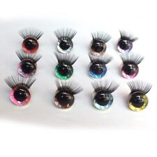 20pcs Toy Eyes With Eyelash 12-30mm Eyelashes 3D Safety Glitter DIY Fabrication for sale  Shipping to South Africa