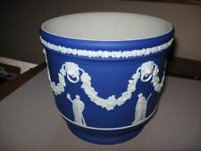 Vintage Wedgwood Dark Blue Jasperware Large Vase Jardiniere Flower Pot for sale  Shipping to South Africa