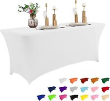 Capa lavável retangular branca para mesa elástica serve para festa casamento banquete festival comprar usado  Enviando para Brazil