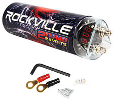 Capacitor de energia de reforço Rockville RXC2D 2 Farad com voltímetro digital LED comprar usado  Enviando para Brazil