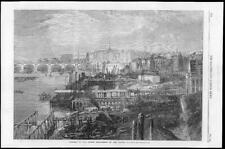 Estampa antiga 1865 -Londres Thames aterro templo construção (292) comprar usado  Enviando para Brazil