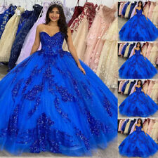 Royal Blue Quinceanera Dress Glitter Sweetheart 15 16 Princess Pageant Ball Gown for sale  Shipping to South Africa