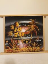 Used, VTG Original Framed Painting On Canvas-Seascape Scene-Signed-Dominican Republic for sale  Shipping to South Africa