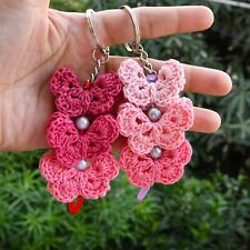 Llavero de crochet mariposa, hecho a mano, rosa ombre segunda mano  Embacar hacia Argentina