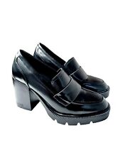Madden Girl Smarty Chunky Heel Loafers Womens 8.5 M Loafers Black Platform New for sale  Shipping to South Africa