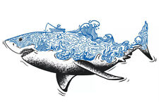 Blue shark sticker for sale  Shipping to Ireland