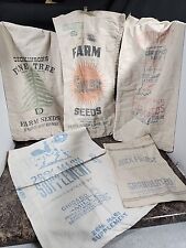 Vintage Flour  Grain Seed Sacks Lot Of 5 Farmhouse Decor Advertising Jackfrost + for sale  Shipping to South Africa