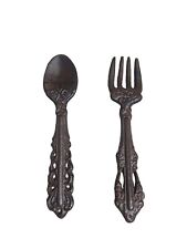 Cast Iron Vintage Fork And Spoon Wall Decor Set 11 Inch Rustic Farmhouse for sale  Shipping to South Africa