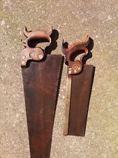 Antique Tenon Saw Plus Hand Saw Split Nut Warranted  Superior C1900 for sale  Shipping to South Africa