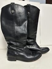 Frye Melissa Button 2 Size 9.5 B Extended Calf Tall Black Leather Riding Boots for sale  Shipping to South Africa