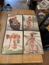 Used, 4 Framed Vintage Hilda Plus Size Girl Reproduction Prints 8 x 10 for sale  Shipping to South Africa