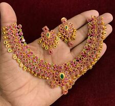 Jewelry Set Indian Bollywood Bridal Gold Plated cz jewelry set Wedding Women b26, used for sale  Shipping to South Africa