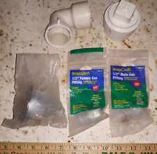 20JJ03 ASSORTED PLUMBING PARTS: NEW DELTA SHOWER HEAD, NEW 1/2" GAS FITTINGS for sale  Shipping to South Africa