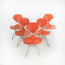Usado, 1957 Herman Miller Eames DKR-2 Conjunto de Cinco Cadeiras de Jantar/Laterais com Almofadas Laranja   comprar usado  Enviando para Brazil