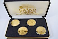Elvis Presley 1997-1998 Grand Casino 4 Gold Color Coins Graceland Plastic cases, used for sale  Springfield