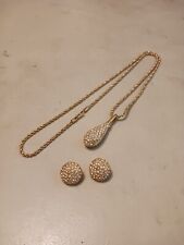 Beautiful SWAROVSKI CRYSTAL GOLD TONE NECKLACE EARRINGS SET for sale  Shipping to South Africa