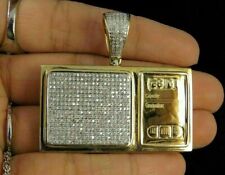 Colgante de báscula de peso digital chapado en oro amarillo 14K diamante de corte redondo de 1,75 quilates segunda mano  Embacar hacia Argentina