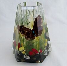 Vaso borboleta floral acrílico vintage MCM incomum resina Lucite 5,75" retrô boho comprar usado  Enviando para Brazil
