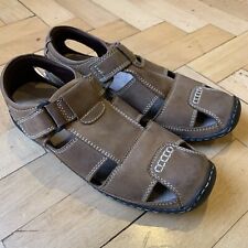 Pavers Mens Nubuck Brown Leather Sandals UK 9 for sale  Shipping to South Africa