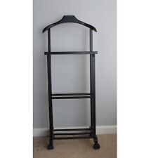 Men's Valet Stand Black Wood Finish Suit Hangers Jacket Suit Trousers Pants, used for sale  Shipping to South Africa