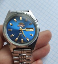 relógio de pulso Orient muito bonito, mostrador azul estado de funcionamento, Japão dk354 comprar usado  Enviando para Brazil
