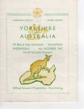 Rugby League Programme, Yorkshire v Australia 1967 for sale  Shipping to South Africa