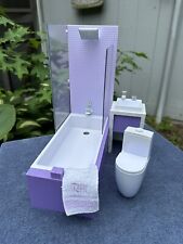 Rainbow High Dollhouse Bathroom Shower Tub Sink Toilet, Lot  for sale  Shipping to South Africa