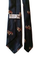 Used, Vintage Collie Lassie Dog Mens Necktie Navy Blue Chipmunk Creation Made USA 54in for sale  Shipping to South Africa