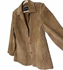 Bernardo's Suede Leather Jacket Size LARGE Button Up Pockets Collar, used for sale  Shipping to South Africa