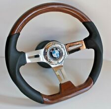 Steering Wheel fits For BMW  Flat Wood Chrome Sport E24 E28 E30 E32 E34 86-92 for sale  Shipping to South Africa