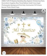 Usado, Decorações Mi Bautizo - Decorações Mi Bautizo para meninos com pano de fundo de batismo comprar usado  Enviando para Brazil