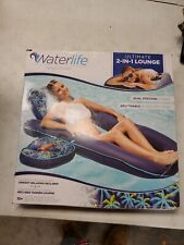 Used, Aqua Leisure 2 in 1 Pool Lounge Float w/ Caddy Cup Holder Palm Trees 56" Long  for sale  Shipping to South Africa
