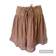 RUEHL No. Minifalda para mujer 925 marrón algodón con adornos de crochet talla L segunda mano  Embacar hacia Argentina