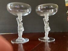 Vintage Set of 2 Bayel France Male Bacchus Handblown Champagne Coupes 1970-79 for sale  Shipping to South Africa