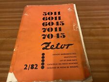 Zetor parts book for sale  KING'S LYNN