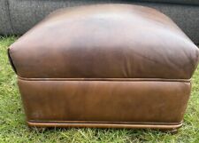 Brown leather footstool for sale  Shipping to Ireland
