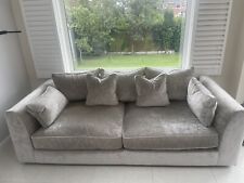 Grey velour sofa for sale  BURY