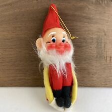 Vintage Christmas Knee Hugger Elf Made In Japan Yellow & Red Ornament 7” segunda mano  Embacar hacia Mexico