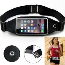BLACK SPORTS RUNNING WORKOUT WAIST BAG BELT PHONE CASE COVER TOUCH SCREEN - C66, used for sale  Shipping to South Africa