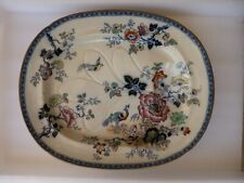 Signed 19"inch Antique Chinoiserie Blue and White Platter Charger Plate Imari for sale  Shipping to South Africa